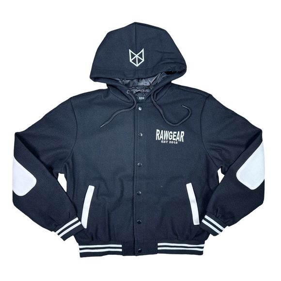 RawGear Embroidered Letterman Jacket Hoodie - Picture 1 of 6